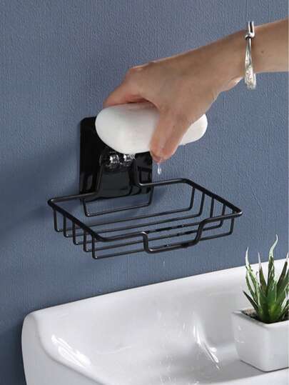 1 件装肥皂盒架无需打孔吸盘壁挂式肥皂架沥水浴室肥皂架
