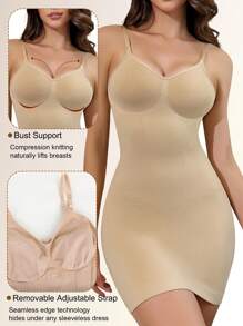 Shapewear Slip Dress For Women Tummy Control Slimming Body Shaper Snatched Waist Abdominal Compression Butt Lifting Seamless Under Dresses Shaping Figure