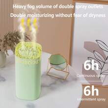 600mL Mini Air Humidifier Silent 7 Color Luminous Bonfire USB Dual Jet Essential Oil Aromatherapy Spray Purify Office Home Bedroom