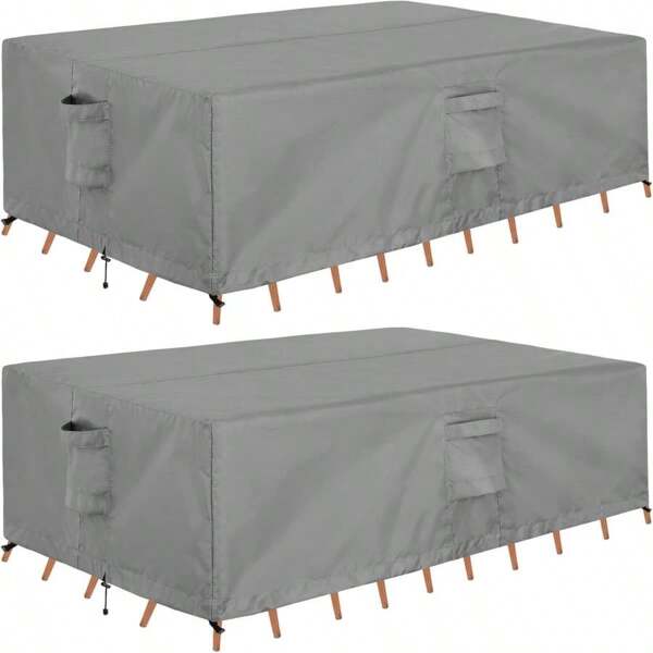 OutdoorLines Outdoor Waterproof Patio Table Furniture Set Covers - Rectangle Couch Sectional Cover Outside Weatherproof Patio Furniture Covering For Deck, Lawn And Backyard 74&#34;L X 47&#34;W X 28&#34;H, Black