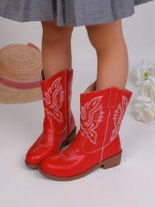 Herbst/Winter Neue Kinderstiefel, bestickte spitze Chunky Heel leichte modische Ankle Boots, geeignet für Mädchen Outdoor, Party, Veranstaltung