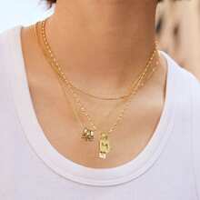1pc Elegant Birthstone Women Gold Necklace, Fashion Pendant Necklace, 1-4 Pcs Customized Accessories Necklace, High Color Fastness, Low Allergen, Ideal Gift For Girlfriend, Mom, Family, Friend, Daughter For Anniversary, Valentine's Day, Mother's Day, Birthday, Graduation, Daily Wear, Wedding, Party