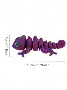1pc 3D Printed Realistic Eyes Rainbow Chameleon Changing Color Model - Perfect Gift For Friends And Family - Art Desktop Decor - Flexible Limbs - Suitable For Party And Outdoor Display - Fish Tank Decor, Gift For Christmas, Valentine's Day (Eye Color Random),3d Printed,3d Printed Animals,