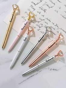 2pcs Custom Wedding Crystal Pen With Velvet Sleeves, Custom Laser Engraved With A Heart Or Wedding Ring For Your Wedding Day Guests, Personalised Custom Engraved Blue Ink White & Silver Wedding Signing Ballpoint Pen Premium Signature Marriage Pen, Presentation Name Option, Durable, Colorful, Cute, Adorable, Funny, Kawaii, Y2K, Stylish, Unisex, Casual, Custom, Personalized, Unique, Customized, Ideal Gifts For Him, Ideal Gifts For Her, Her, Boyfriend, Girlfriend, Family, Friends,School Supplies,Back To School,School Gift,For Office,For School,For Classroom,For Teacher Gifts,For University,For Colleague,For Dorm Rooms,For Teacher,For Boys And Girls,For Teenagers,Junior High School Students,Middle School Students,High School Senior High School Students,College Students,University Students,Freshman,Sophomore,Underclassmen
