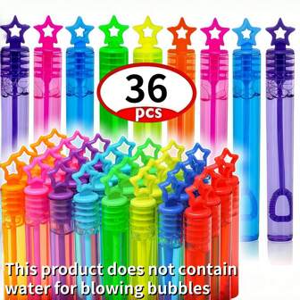 12/24/36pcs Mini Bubble Wands, Party Supplies Set, Birthday Gift, Cute Decor, Wedding Guest Favors, Marriage Gift (Note: No Liquid Inside The Tubes)