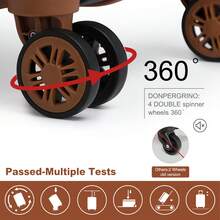 ABS Hard-Shell Suitcase Set 2/4-Piece – Hand Luggage 13/20/24/28 Inches With TSA Lock & 360° Spinner Wheels For Travel - 藍色 - 查看 4