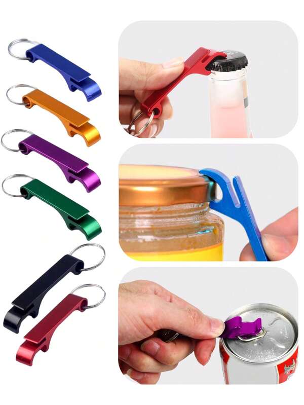 1/10pcs Bottle Openers Keychain, Mini Beer Opener, Compact Opener, Opener For Cans, Bottle & Canning, Suitable For Bars, Restaurants & Party Favors, Portable Keychain Design, For Travel, Picnic & Camping, Gift For Father