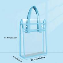 1pc Large Capacity Portable Transparent Waterproof Handheld File Folder With Built-In Organizer Expandable File Storage Pouch, PVC Self-Adhesive Document Bag For Office Supplies, Student Files, Suitable For Wedding, Anniversary, Graduation - Surface, Self-Sealed Closure, Back To School,School Supplies