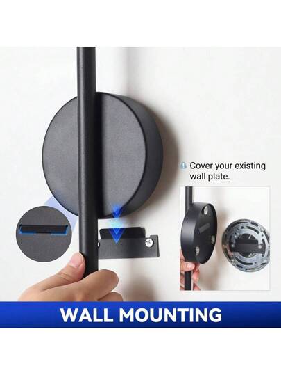 1pc Moderne Zwart Wand Lamp Remote Control 50cm Type Rechargeable, Magnetic Installation, Dimmable Temperature Adjustable, Perfect Bedroom, Study, Living Room, Stairwell Verlichting view 5