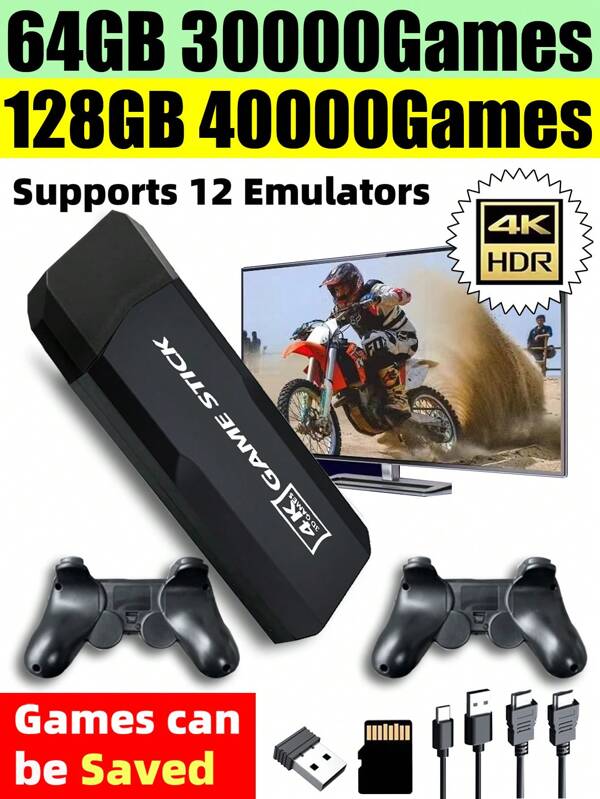 1 Consola de juegos para el hogar con 40,000 juegos integrados y 12 simuladores como FC/GBA, que se puede conectar a TV/proyector, compatible con batallas inalámbricas entre dos jugadores, manijas de arcade, máquina retro clásica en rojo y blanco, juego de enchufes, regalo festivo para esposos y novios, artículos para fiestas
