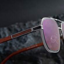 1pc New Stylish Retro Square Frame Fashion Glasses For Men, Casual Vintage Chic Elegant Party Street Wear, Wood Grain Temples High-End UV Protection Driving Fashion Glasses