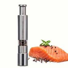 Stainless Steel Manual Mini Grinder - Press-Down Spice, Pepper & Coarse Salt Mill With Ergonomic Handle, Compact Portable Design For Fresh Grinding - No Electricity/Battery Needed, Easy-Clean Kitchen Tool For Home & Travel