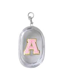 1PC Portable Mini Transparent Zipper Storage Bag, Embroidered Letters A-Z On Pink Towels, Compact Multifunctional Storage Device, Headphone And Charger Case With Keychain, Transparent Travel Accessories, Exquisite And Compact, Suitable For Storing Small Items, Data Cable Storage Bag, Bracelet Bag, Accessory Storage Bag, Very Suitable For Giving Gifts To Female Friendscable Organizer - Multicolor - View 25
