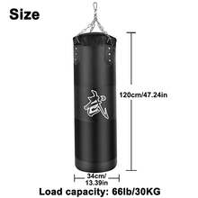 Unfilled Heavy Bag Training Set For Adults - Includes Gloves, Wraps, Chain & Hook For Boxing, MMA, Kickboxing - 黑色 - 查看 3