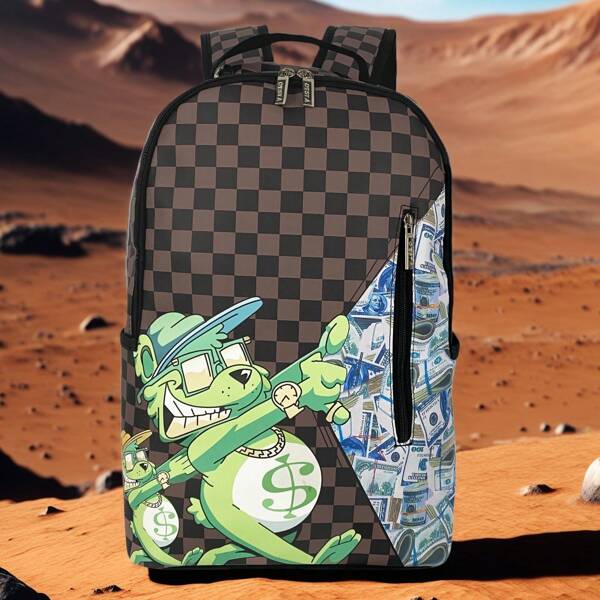 Fashionable Unisex Backpack, High School/College Student Book Bag, Large Capacity Outdoor Travel Commute, Campus, Cartoon, High School, Back To School Back To School Supplies