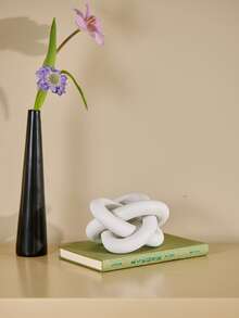 Cirelle رف منزلي حديث وطاولة قهوة بوهيمية ريفية - زخرفة سلسلة خشبية منحوتة يدويًا لديكور المنزل (1 قطعة) أفضل هدايا عيد الميلاد والتخرج والعام الجديد والكريسماس وديكور طاولة رمضان والفنادق والأعراس وهدية تدشين المنزل ولوازم غرفة المكتب/الدراسة، استخدام العودة إلى المدرسة - أبيض - مشاهدة 3