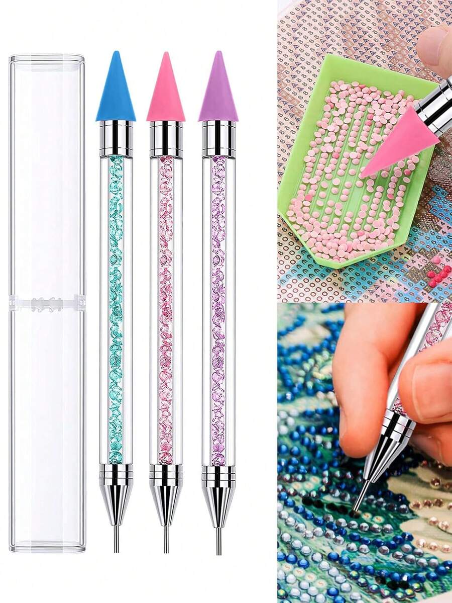 1 Set Professional Diamond Painting Kit - Wax-Free, Self-Adhesive, Double-Pointed, No Clay Design, With Diamond Accessories - 5D DIY Painting, Cross Stitch And Handcraft Hobbyist's Ideal Choice - Multicolor - View 1