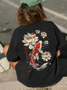 1pc Girls' Casual Round Neck Letter Print Short Sleeve T-Shirt, Summer Student Youth Wear - Minimalist English Graphic Tee Stimulates Imagination And Self-Expression