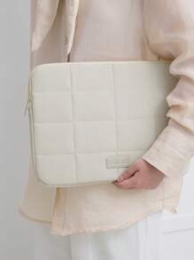 Cute Quilted Tablet Bag Laptop Bag, Soft Padded Laptop Protective Case With Grid Stitching, Anti-Fall And Shock-Absorbing, Suitable For School, Office, And Commuting Back To School Stuff Bag For School Work Laptop Bag For Women Mac Book Casemacbook Case College Essentials Laptop Sleeve