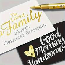 2pcs Gold & Silver Permanent Metallic Color Highlighter Pens, Soft Tip Paint Pens For Calligraphy, Greeting Cards, Painting, DIY Crafts, Resin Art, Back To School