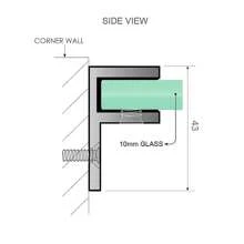 110x100cm Corner Frameless Shower Screen With Chrome Brackets, Brass Hinges & Square Knob Handle - Stylish Modern Bathroom Accessory