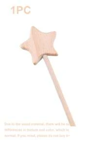 1 件手工制作的木制魔杖套装 - 星形、心形和月亮形状，适合派对礼品、通用节日装饰和一般用途 - 木質色 - 查看 7