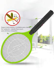 Electric Racket, Rechargeable Anti-Insect, Electric Mosquito Killer Racket, Indoor And Outdoor Fly Swatter For Mosquito And Fly Pests - Green - View 6