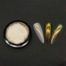 1 套 6 件 Aurora Magic Mirror 渐变闪光指甲镀铬粉，家庭美甲沙龙，摩擦抛光指甲油凝胶美甲装饰工艺礼物，Y2K
