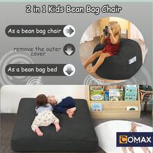 Bean Bag Chair For Kids 8-12, Toddler Beanbag Bed Corduroy, Convertible Child Bean Chair To Floor Mattress With Filler, Kid Reading Comfy Lounge Couch For Boys And Girls Bedroom, Dark Grey - 灰色 - 查看 6