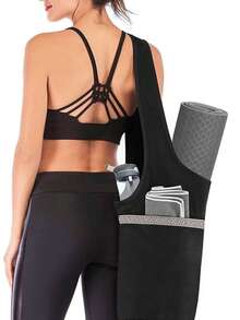 Bolsa de yoga de un solo hombro, bolsa de fitness deportiva, bolsa de yoga de lona étnica, bolsa de almacenamiento de yoga, multifuncional, duradera y no se ensucia fácilmente. - A - Ver 3