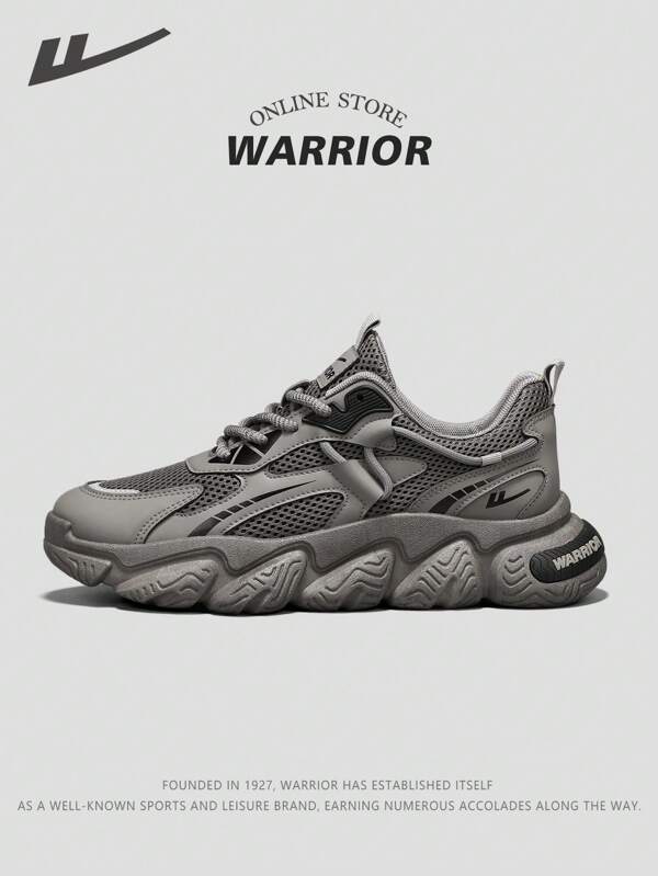 WARRIOR 2 Pairs Warrior Series 2025 New Men's Retro Casual Shoes, Low-Top Lace-Up Breathable Mesh Upper, Soft Padded Outsole, Suitable For Spring/Summer/Autumn Outdoor, Daily Wear, School, Work, Leisure
