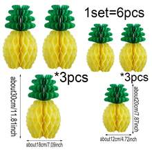 5 piezas Decoraciones de bola de panal de piña, adornos colgantes, guirnalda de papel de piña para fiesta tropical hawaiana, regalos, centros de mesa, picnic al aire libre, campamento, fiesta con tema de frutas, baby shower, revelación de género, linternas de papel - Multicolor - Ver 6