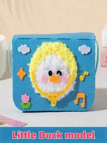 1 pieza Juego de bordado de muñeca DIY con animales de dibujos animados en fieltro, kit de costura de artesanía con pegatinas, kit de costura de arte y manualidades. Cose, cose, cose, rellena juguetes