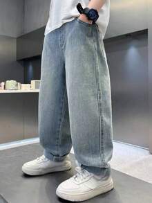 2025年秋季男童休闲直筒牛仔裤