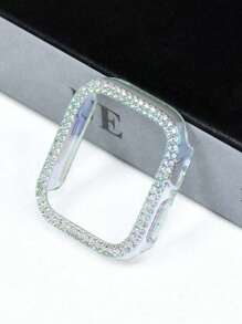 Double Bling Cover Crystal Rhinestone Bumper Protective Case, 2 Packs Hard PC Ultra Hollow Out Watch Case, Compatible With Apple Watch 38/40/41/42/44/45/46/49mm, For Apple Watch Series Ultra/SE/11/10/9/8/7/6/5/4/3/2/1, Intelligent Watch Case Accessories, Clear+Colorful