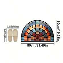 1 Colorful Stone Doormat - Thick Non-Slip Soft Velvet Carpet, A Must-Have For Home Decoration, Suitable For Porches And Living Rooms, Machine Washable Polyester Material, Stylish Round Design, Mosaic Print Color: Brown, Blue, Green, Orange, Red, White And Black, Living Room Floor Mat Room Decor Rug Bedroom Decor Rugs