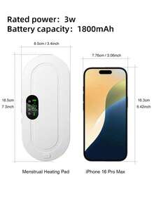 1800mAh 电热腰带，适合女性生理期，大容量电池可长时间保温，热敷加热，家用，振动腰部按摩器，可充电，腹部加热垫，节日礼物之选。 - 粉色 - 查看 12