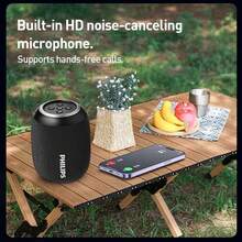 PHILIPS 便携式蓝牙音箱，重低音环绕声，蓝牙 5.4，无线立体声配对，24 小时播放时间，适用于家庭/户外/派对/海滩，生日礼物（黑色/白色） - 彩色 - 查看 8