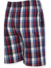 Mens 2 Pack Cotton Sleep Short,5 Inseam, Comfortable And Breathable, Assorted Colors - 紅/藍 - 查看 9