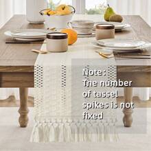 Boho Table Runner  Macrame Table Runners For Home Decor Cream & Brown Macrame Table Runner With Tassels For Boho Dining Bedroom Decor Rustic Bridal Shower