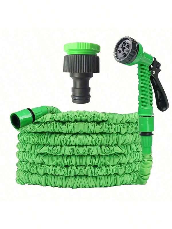 1pc 200ft/100ft/75ft/50ft/25ft New Versatile Garden Hose With High Pressure Spray Nozzle, Durable Hose, Comfortable Handle, Multi-Purpose Water Gun Suitable For Washing, Watering Plants, Car Washing