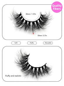 5/10/15/20 对蓬松假睫毛 3D 仿貂皮睫毛 戏剧性浓密睫毛 自然睫毛 适合派对使用、旅行必备