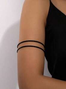 1pc Fashionable Metal Geometric Hollow Line Cuff Bracelet, Exaggerated Unique Daily Wear Versatile Personalized Ramadan Gift For Women - Style 1 - View 7