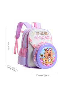 1 pieza Nueva mochila de alta gama para niña con diseño lindo de capibara de nailon, nuevo bolso de moda, combinación de colores frescos y estimulantes, estilo juvenil de niña, correas ajustables, casual y de moda, muy adecuado para salir y también como regalo para amigos