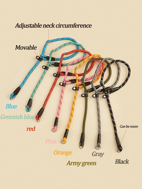 Reflective Leash In Multiple Colors, Adjustable Pet Leash Collar