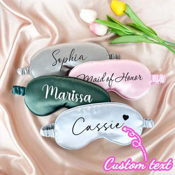 Personalized Custom Eye Masks, Bridesmaid Gifts, Bridal Party Gifts, Sleep Eye Masks, Wedding Souvenirs, Silk Satin Eye Masks, Single Girl Party, Multiple Colors Available, Daily, Anniversary, Holiday, Wedding, Party