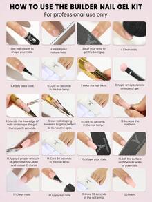 YOKEFELLOW 15克美甲延长胶，裸粉色果冻凝胶，增厚加固指甲，持久耐用，可卸除UV/LED光疗，适合美甲沙龙，是女士和女孩的理想之选，也是节日礼物的完美选择。 - 彩色 - 查看 7