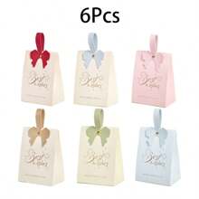 6 Stück Premium Hochzeits Gastgeschenk Box, handgehaltene Süßigkeiten Geschenkbox, elegante Hochzeit, Weihnachten, Valentinstag, Geburtstag, Süßwarenladen Geschenkbox