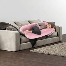 U Shaped Pillow Cover For Pregnancy Body Pillow - Washable Removable Soft Fabric Case, Double Stitched For  U Type, Back Belly Hip Pain Relief, Maternity Postpartum Nursing - 粉色 - 查看 5