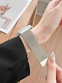Daily Fashion Temperament, Business Style, Niche Breathable Stainless Steel Milan Metal Strap, Suitable For Hua Wei Watch Fit4/Fit3 Models, Magnetic Suction, Quick Release Buckle Design, NFC Version Available, High-End Temperament Wristband, Intelligent Sports Couple Wristband, Men's And Women's Watch Chains